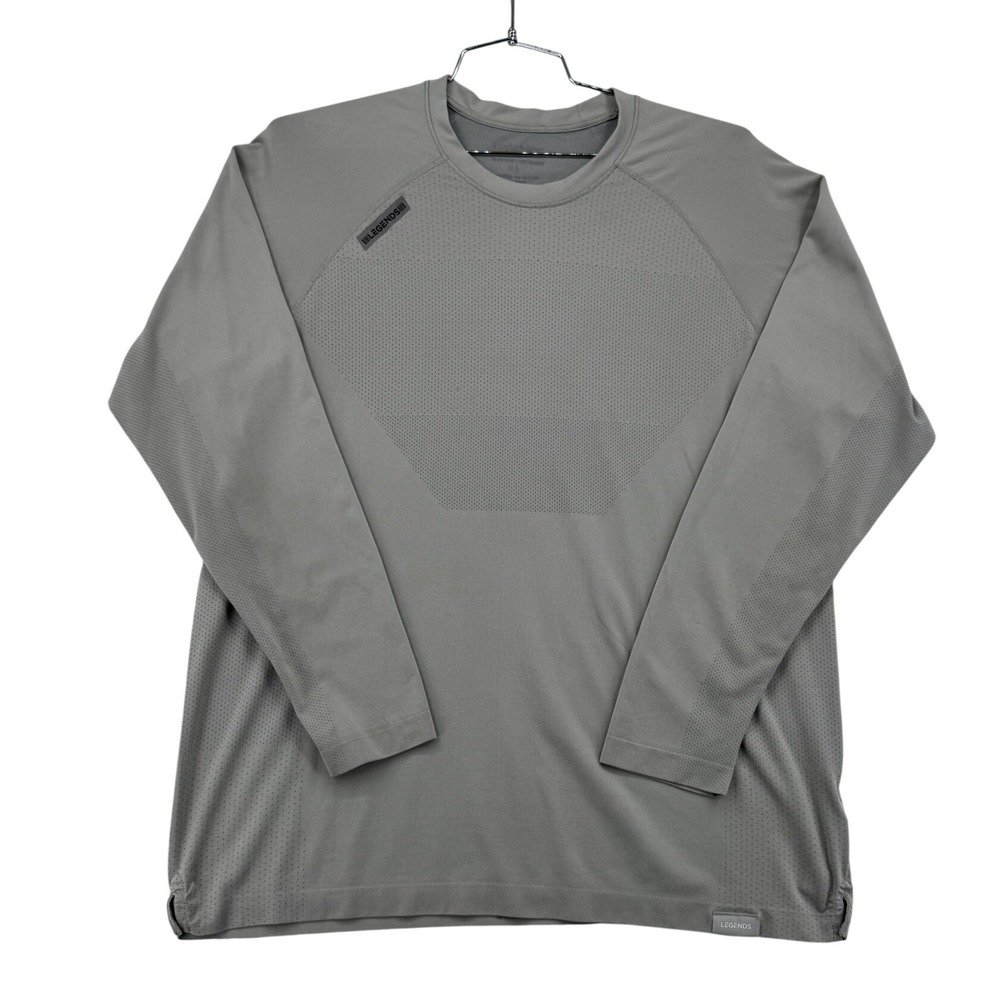 Legends Performance Shirt Mens XL Grey Good Perforated Long Sleeve Training